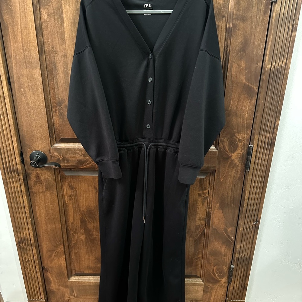 Abercrombie & Fitch YPB Black Button-Up Jumpsuit